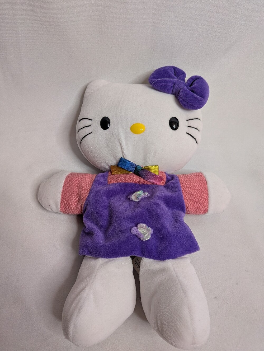 vintage 1999 Sanrio Hello Kitty hand puppet HK Purple Dress Plush